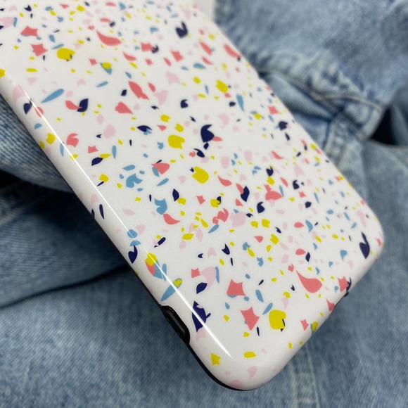 iPhone 7/8 Case White Confetti Print Cover NEW - Picture 2 of 6